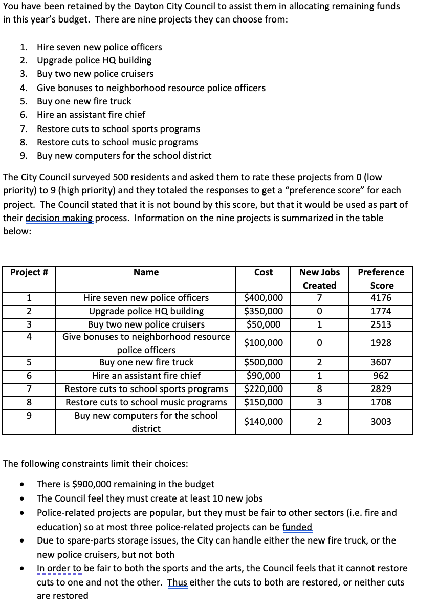 please help solve this USING EXCEL only and show the tables and