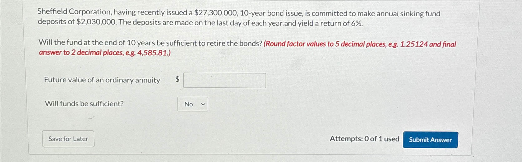  Sheffield Corporation, having recently issued a $27,300,000,10-year bond issue, is committed