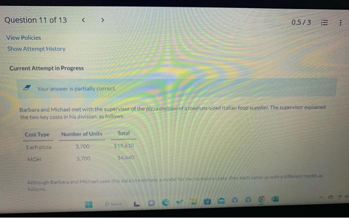  E7 Your answer is partially correct. Barbara and Michael met with