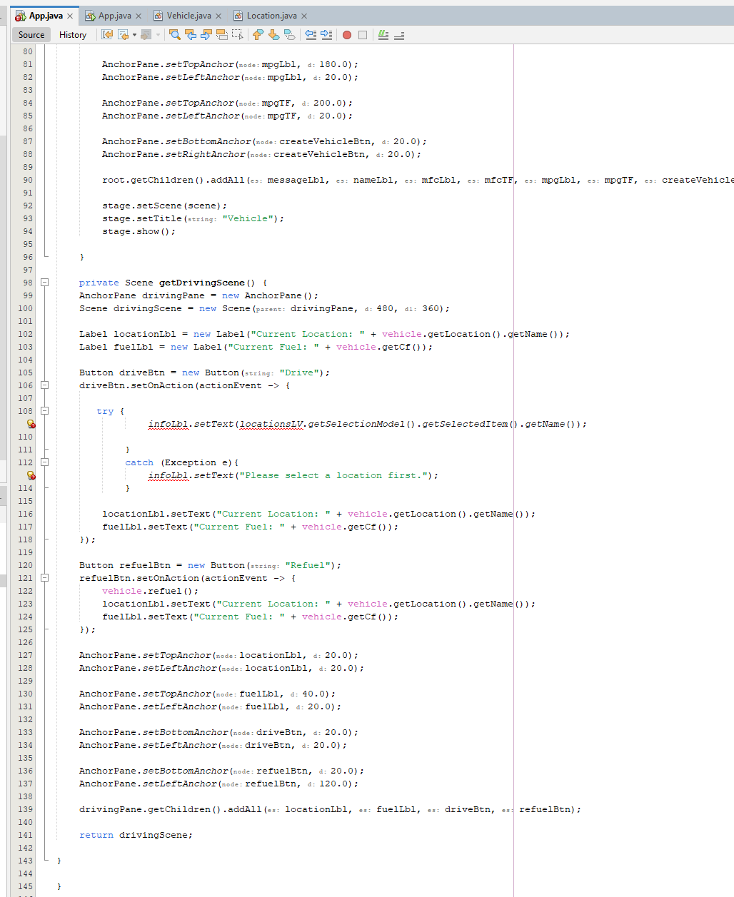 seem to be stuck. After clicking the button to create a vehicle,