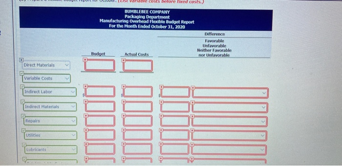 be worked during the coming year, 2020, in the Packaging Department. On