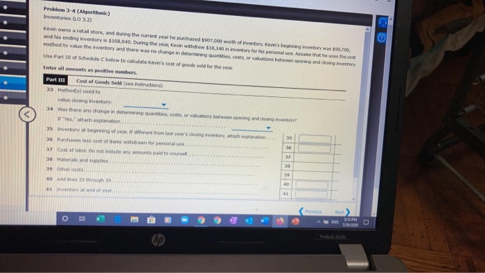  value closing inventory: 34 Was there any change in determining quantities,