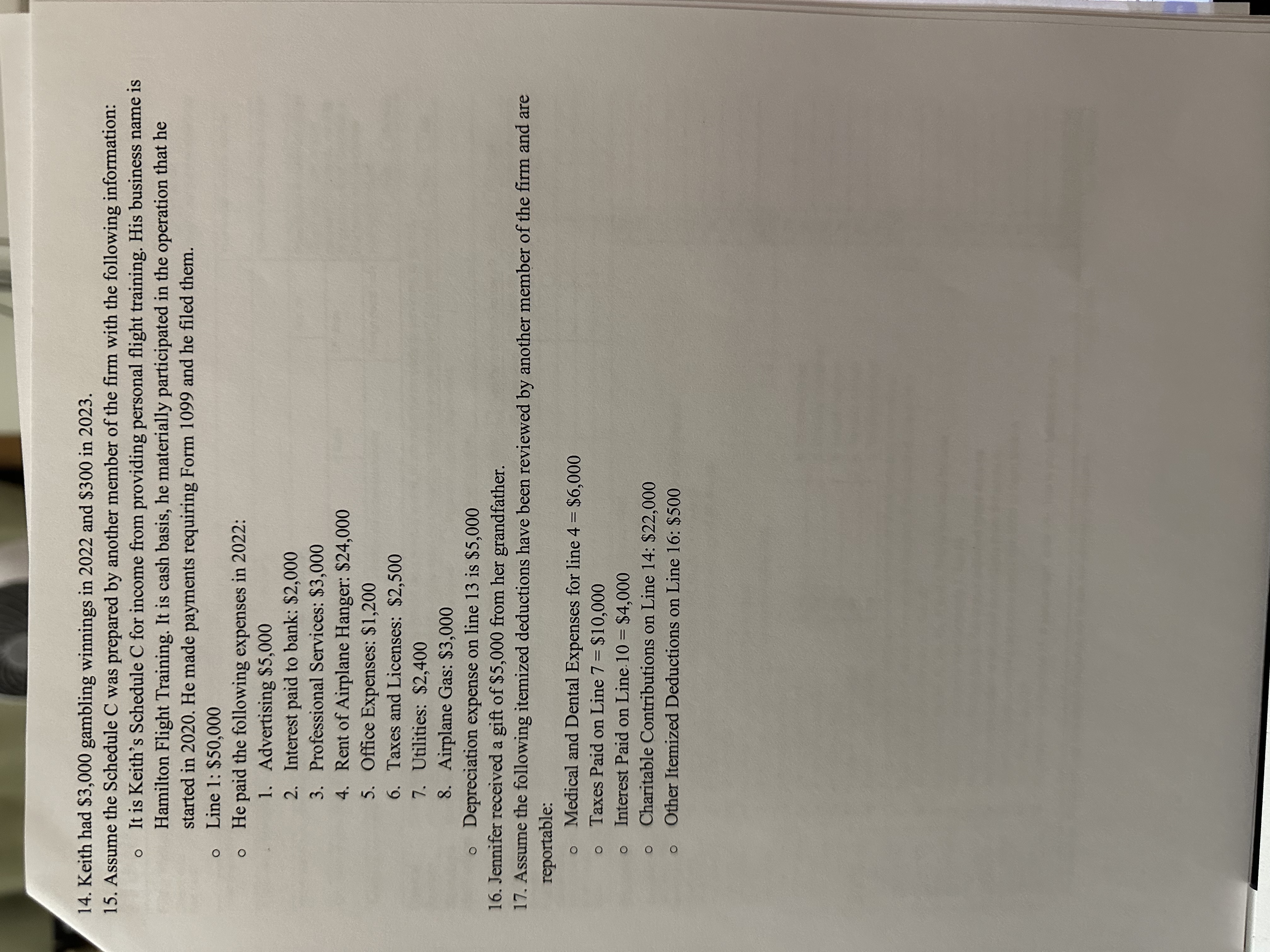  ACC 330- Tax Return #1 Required: Complete Keith and Jennifer Hamilton's