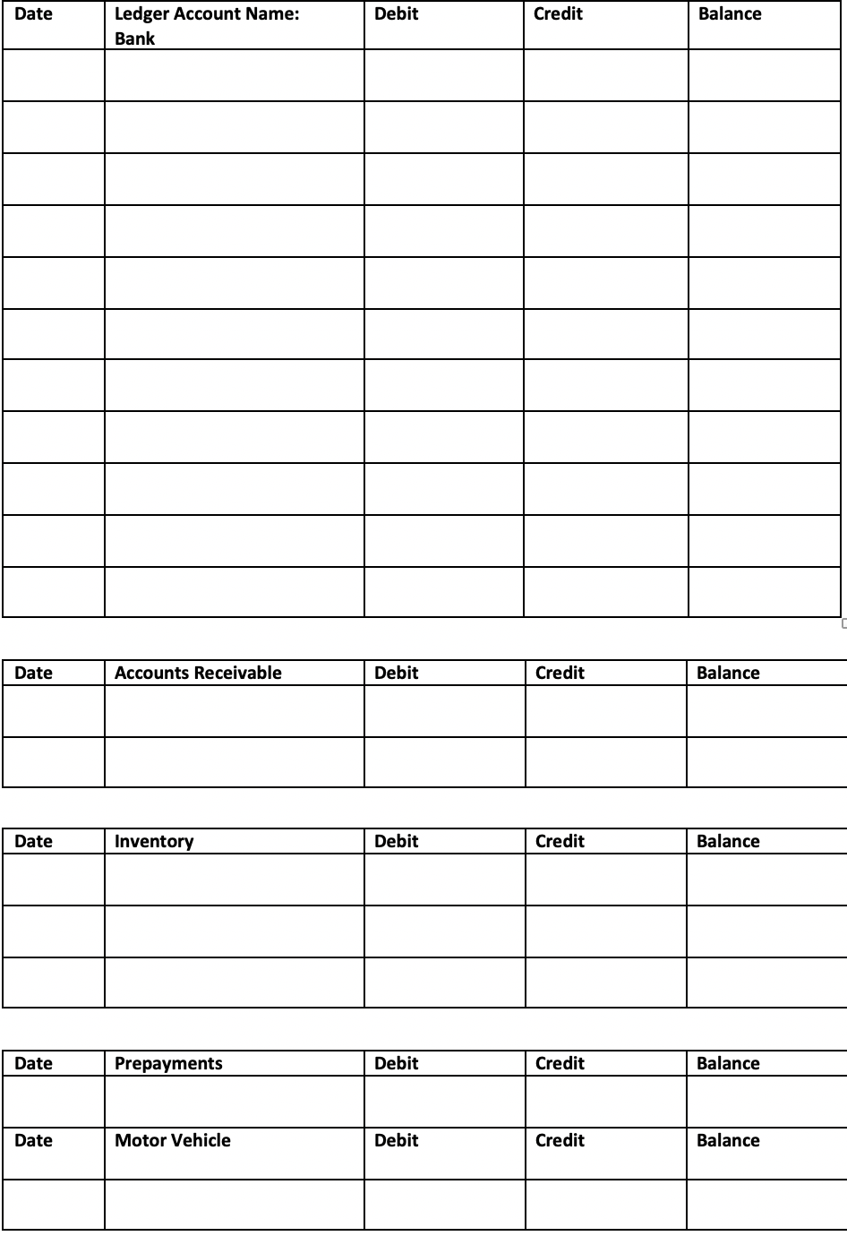 template provided 3. Complete the transaction analysis, using the Excel template provided.