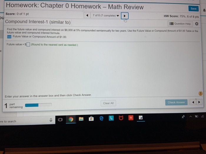  Homework: Chapter 0 Homework - Math Review Save Score: 0 of