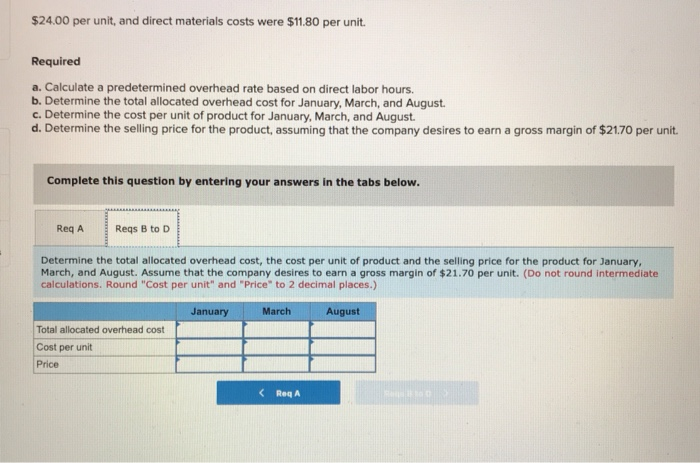 Corporation estimated its overhead costs would be $22,100 per month except for