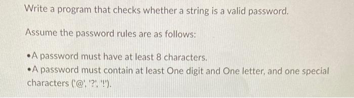  Write a program that checks whether a string is a valid