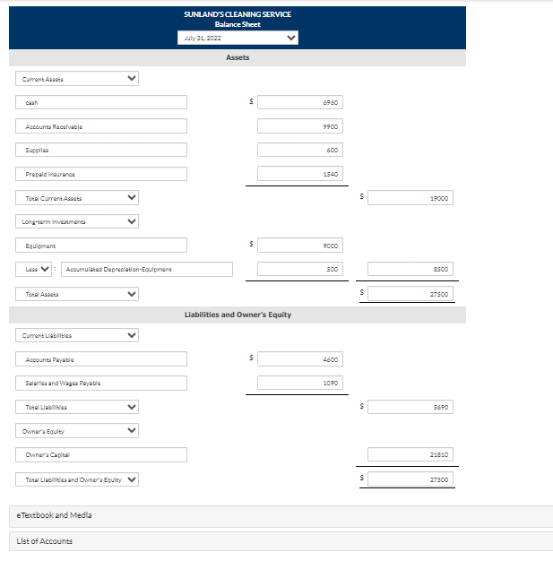 and complete the worksheet. (1) Unbilled and uncollacted revenue for services performed