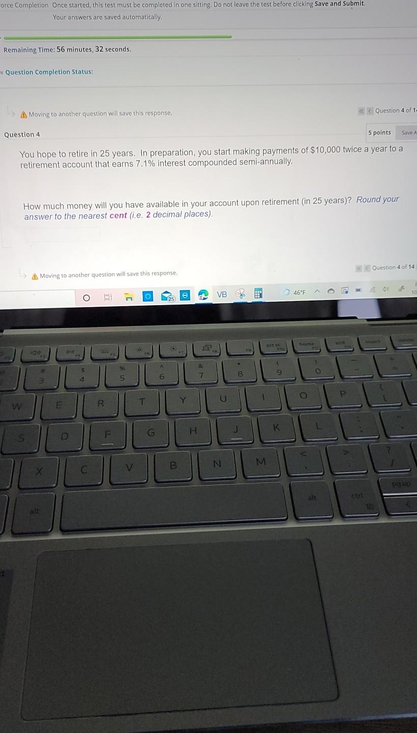  orce Completion Once started this test must be completed in one