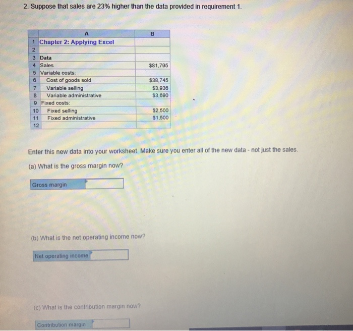 a formula into each of the cells marked with a ? below