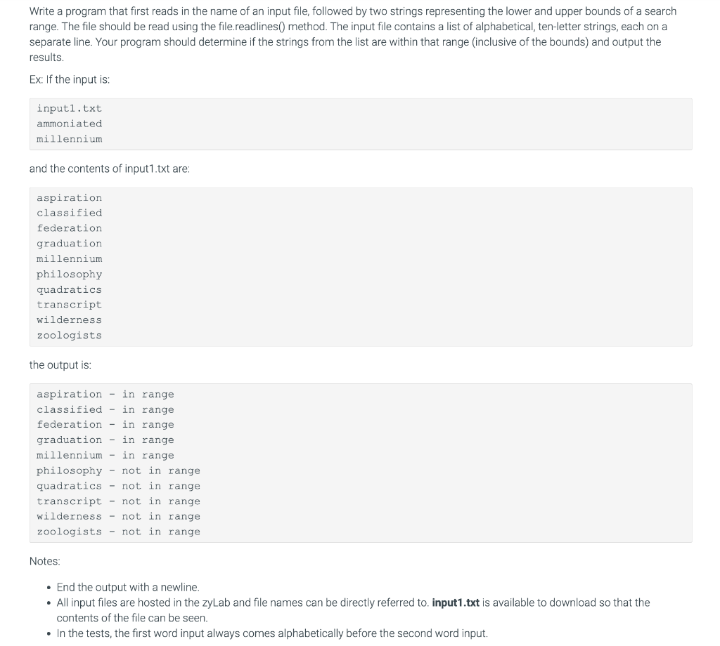 PYTHON Write a program that first reads in the name of an