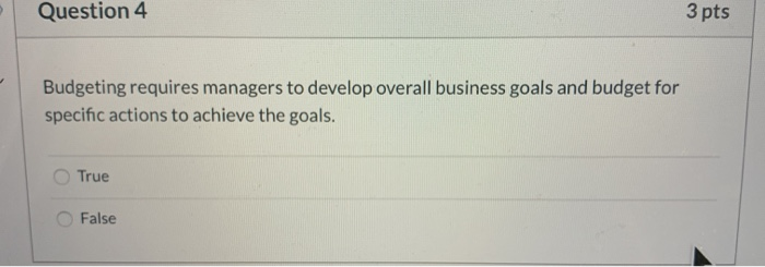 each unit. True False Question 2 3 pts To develop the cost