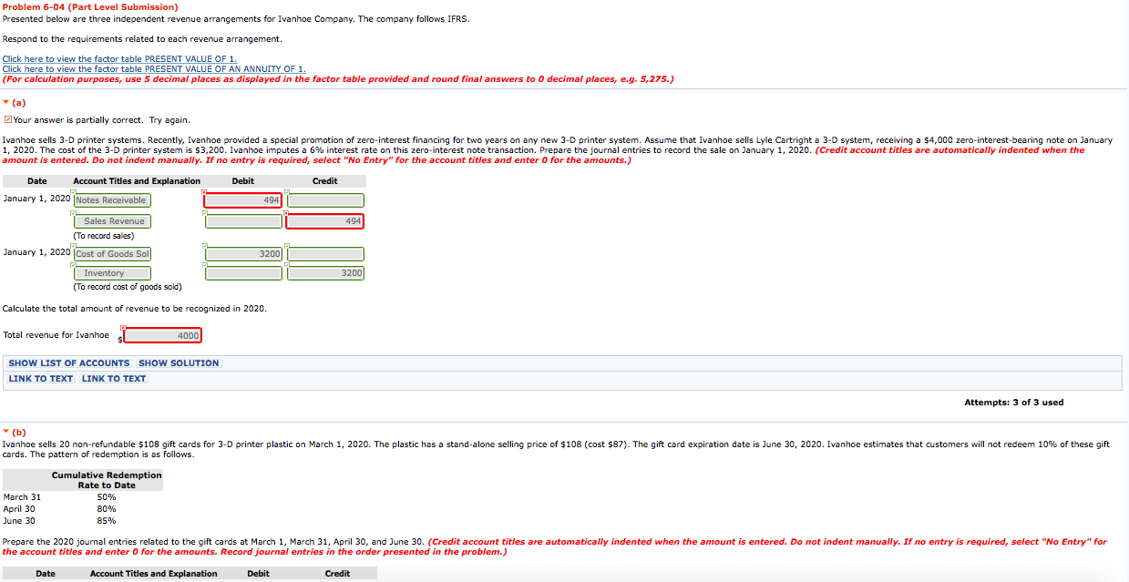  Please answer question B. Thank you Problem 6-04 (Part Level Submission)