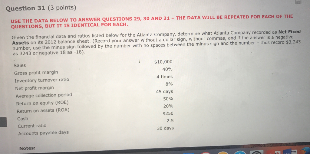 Given the financial data and ratios listed below...... please answer for parts