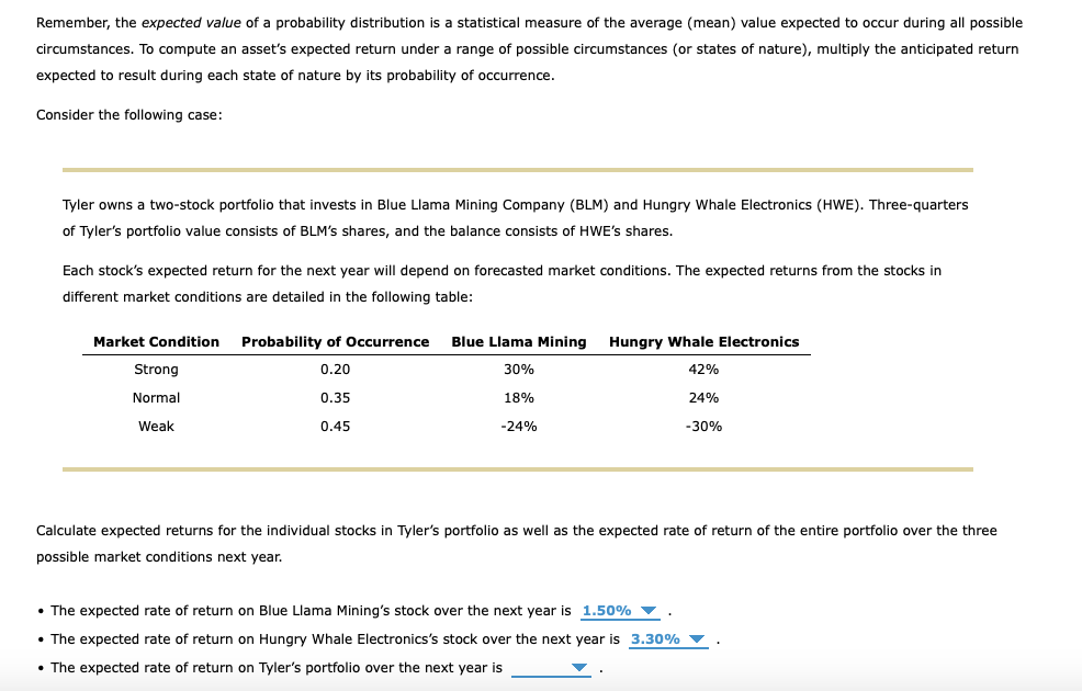  Remember, the expected value of a probability distribution is a statistical