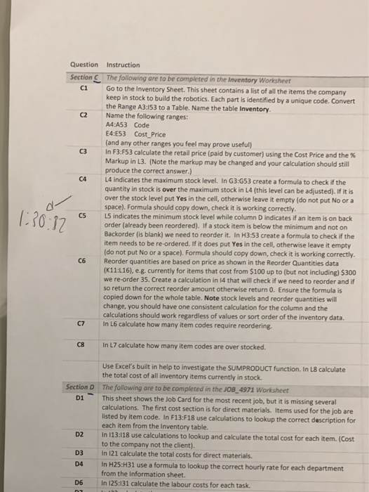 L8 calculate the total cost of all inventory items currently in stock