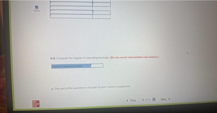the level of sales that you computed in Requirement (1c). b-2. Compute