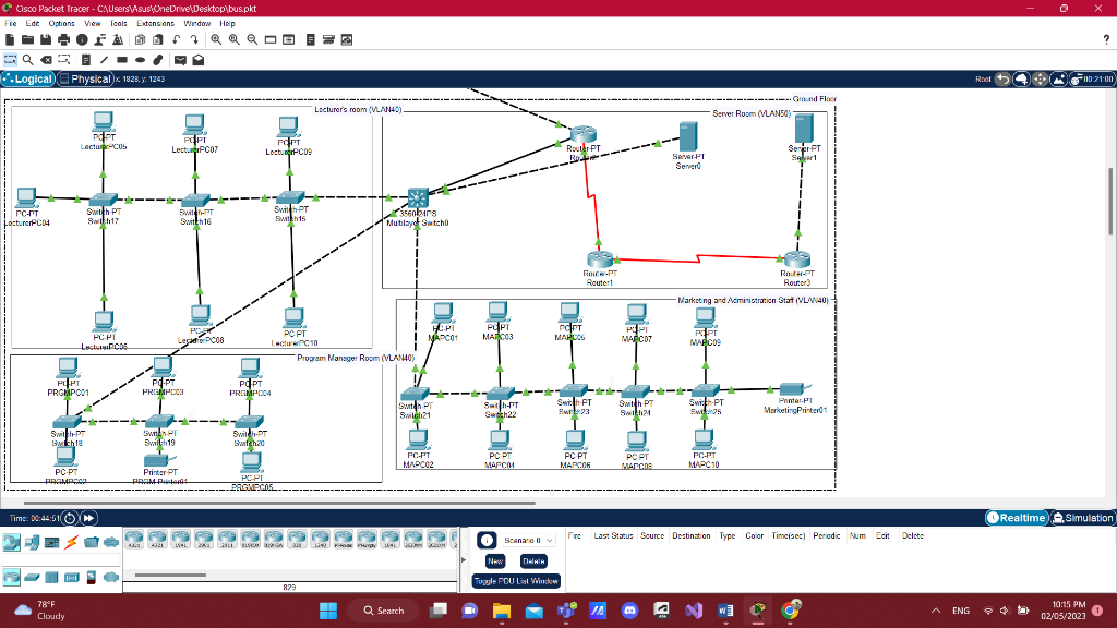 Design a maintenance schedule to support the networked system which is bus