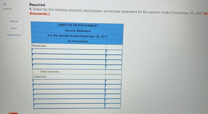 Cineplex Entertainment operates movie theatres and food concession counters throughout Canada. Assume