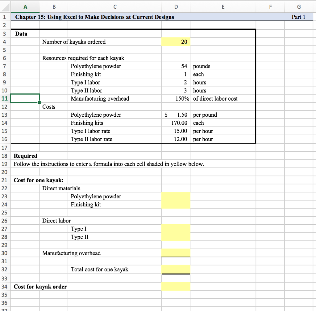 Job Order Costing Excel Functions and Tools: Using Mathematical Formulas Huegel Hollow