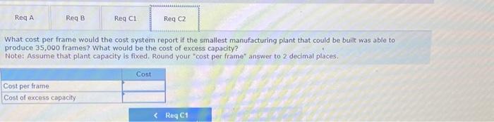 proportional to volume. Round your "cost per frame" answer to 2 decimal