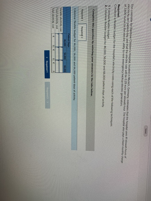 Munich, Germany, estimates that the hospital uses 41 kilowatt hours of electricity