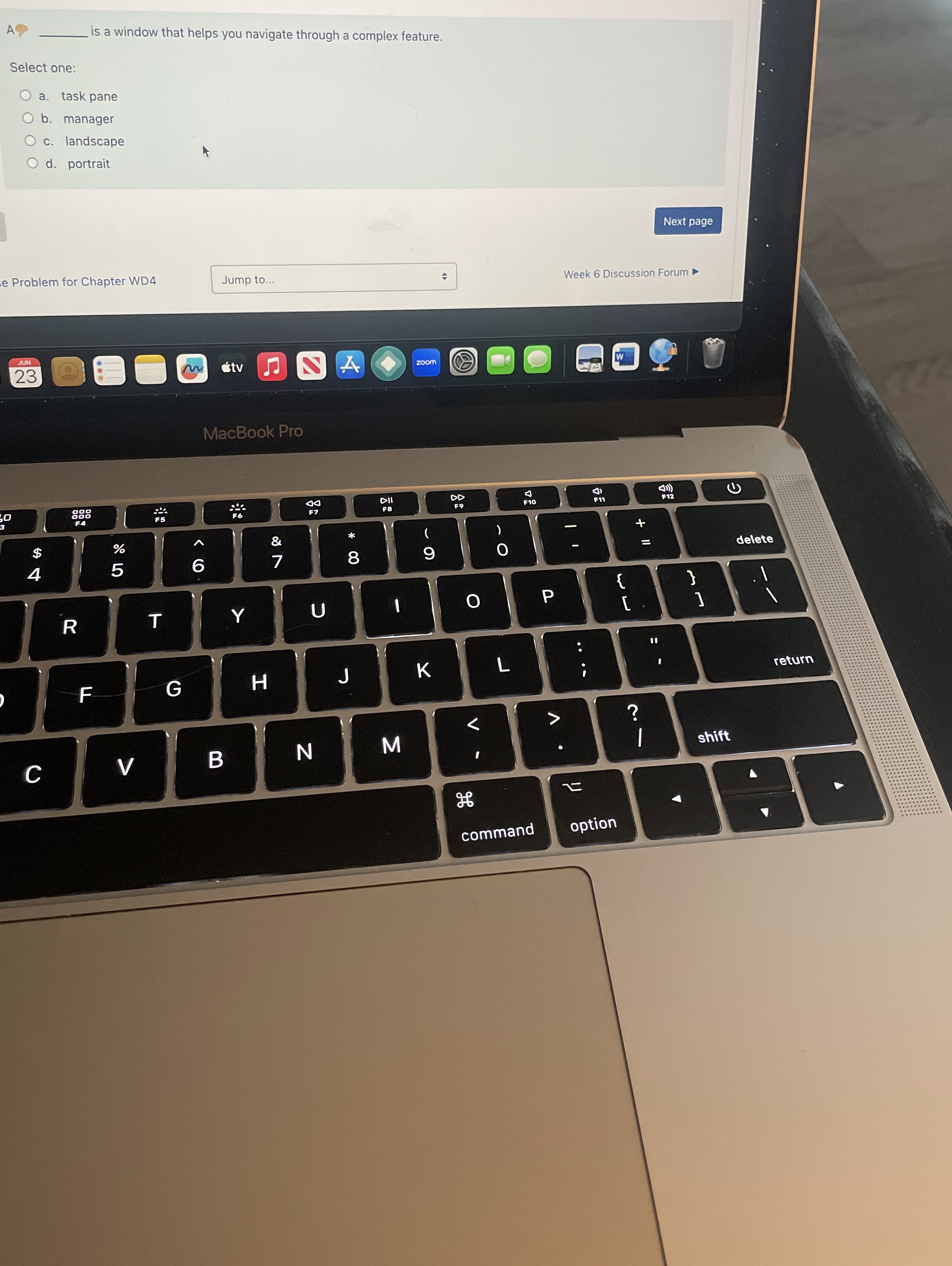  A is a window that helps you navigate through a complex