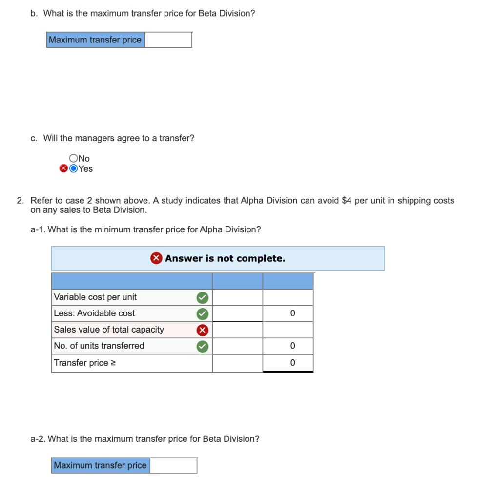 within the same company. The managers of both divisions are evaluated based