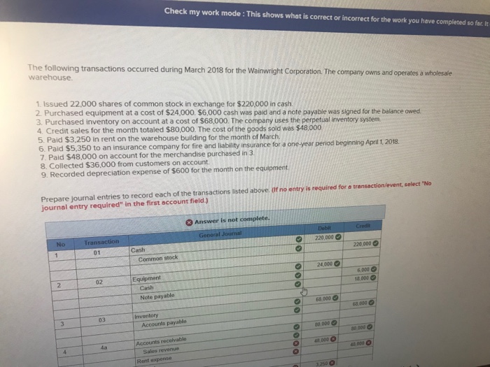  Check my work mode : This shows what is correct or