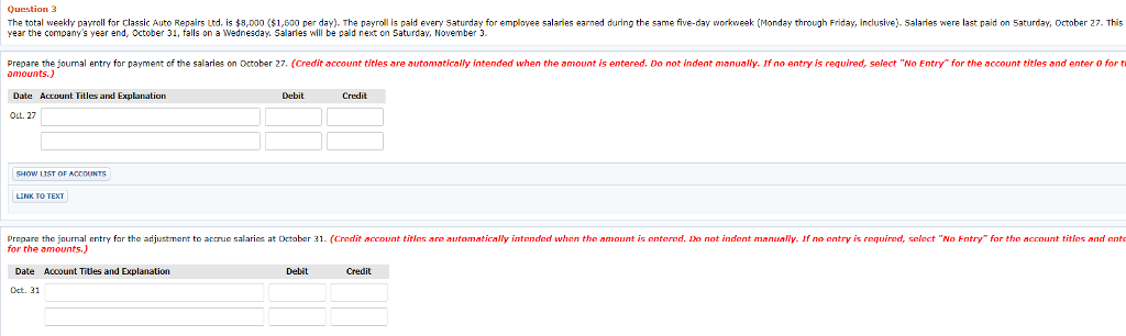  Question 3 The total weekly payroll for Classic Auto Repairs Ltd.