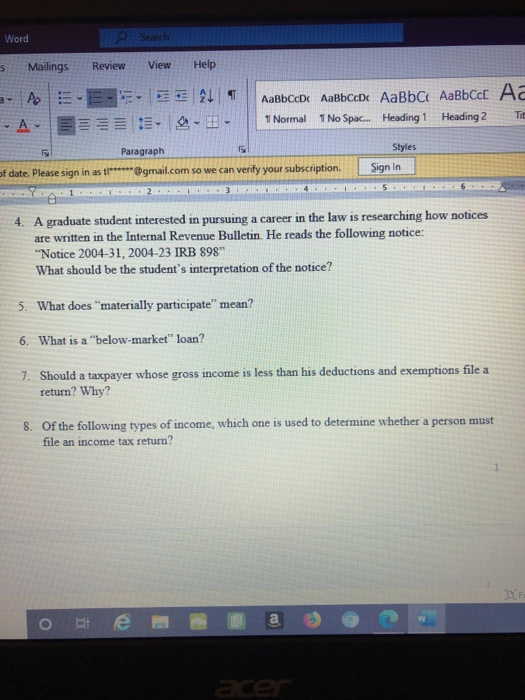  Word e Search s Mailings Review View Help E ALT E.