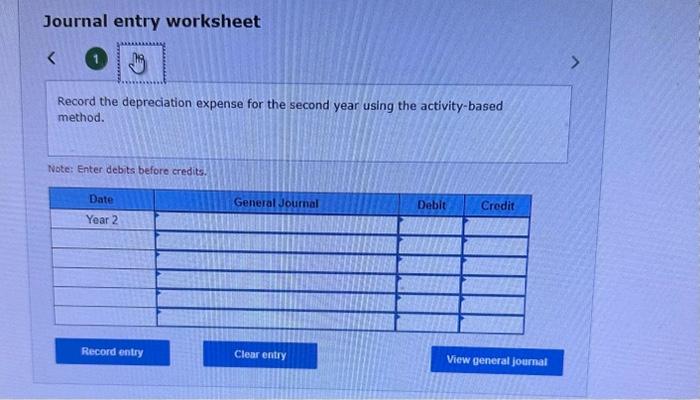 using the activity-based method. Note: Enter debits beforo credits. Brief Exercise 7-12