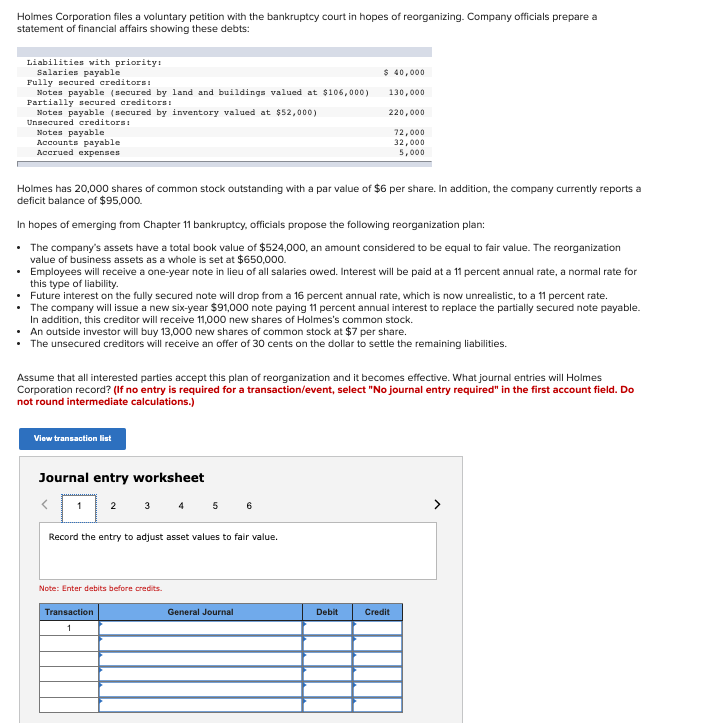2. Record the note issued for accured salaries. 3. Record the settlement