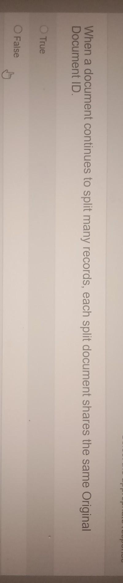 When a document continues to split many records, each split document