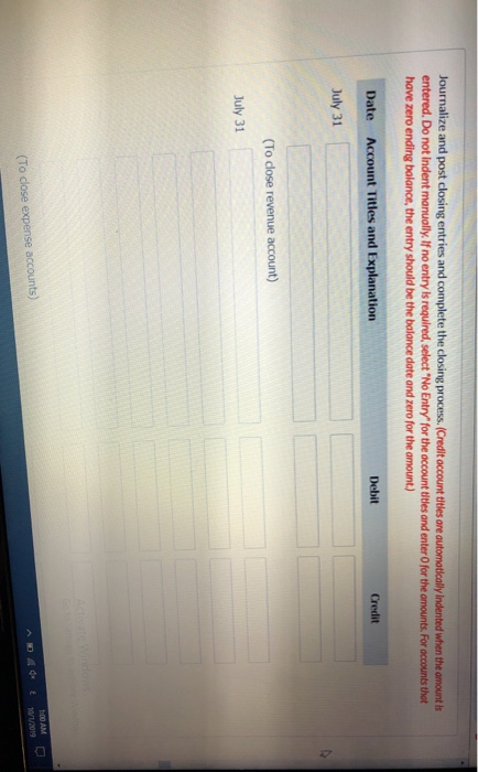 Credit Totals RIVERBED WINDOW WASHING INC. Income Statement Ald Prepare a retained