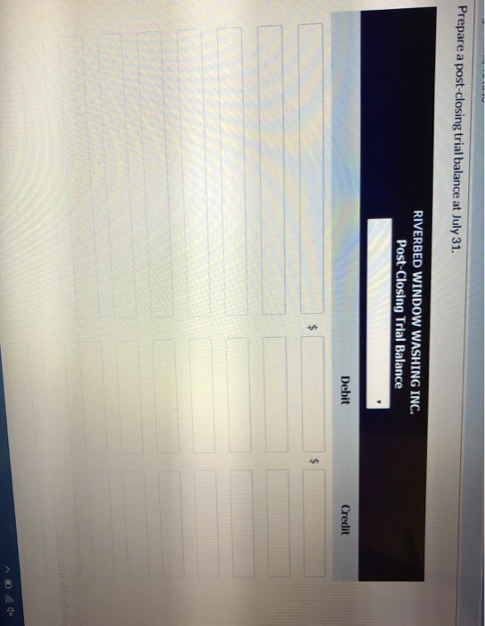accounts that have zero ending balance, the entry should be the balance