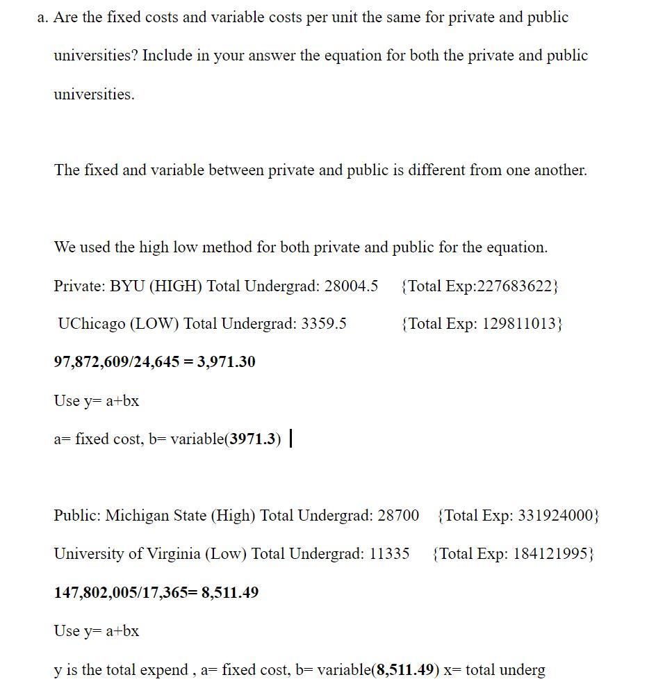 please help me find the fixed cost with the high low