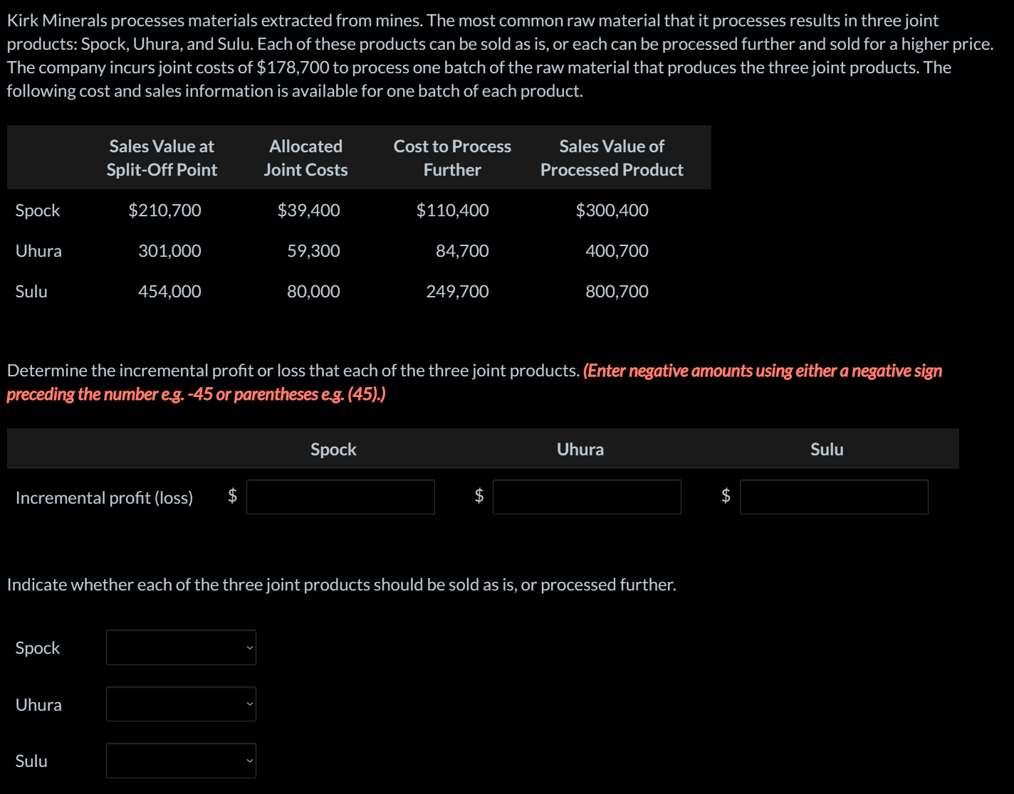  Kirk Minerals processes materials extracted from mines. The most common raw