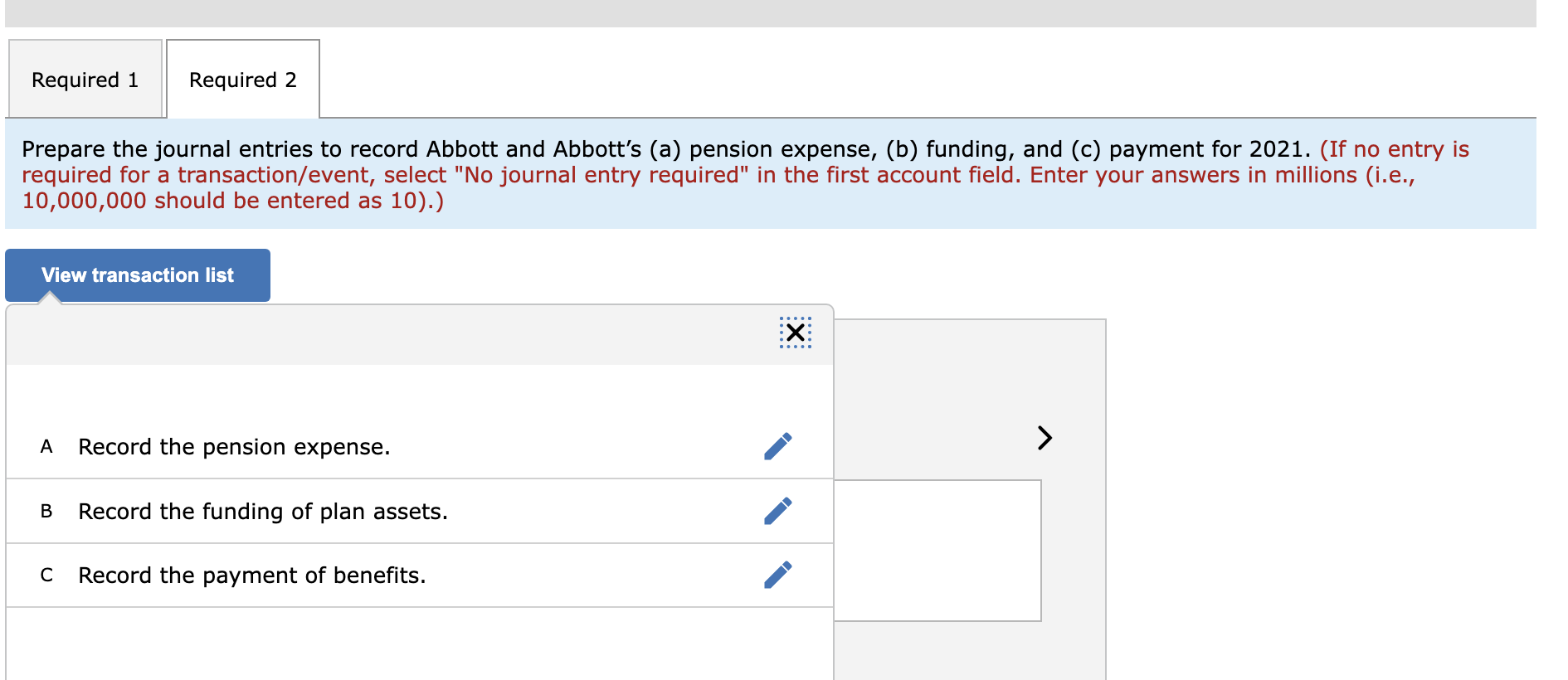 31, 2021, Abbott and Abbott received the following information: Abbott and Abbott