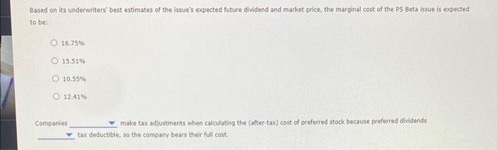 it will pay ($5.38, $4.24, $6.36, $5.30) per share in floatation costs,