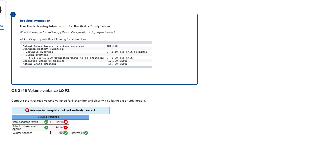  Required information Use the following information for the Quick Study below.