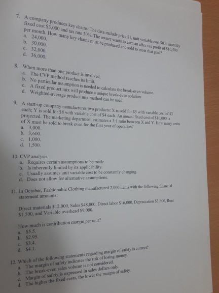 7. A company produces key chains. The data include price S1,