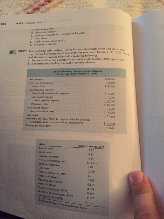  154PART 2 Financial Tools e Operating profits d. Operating expenses e.