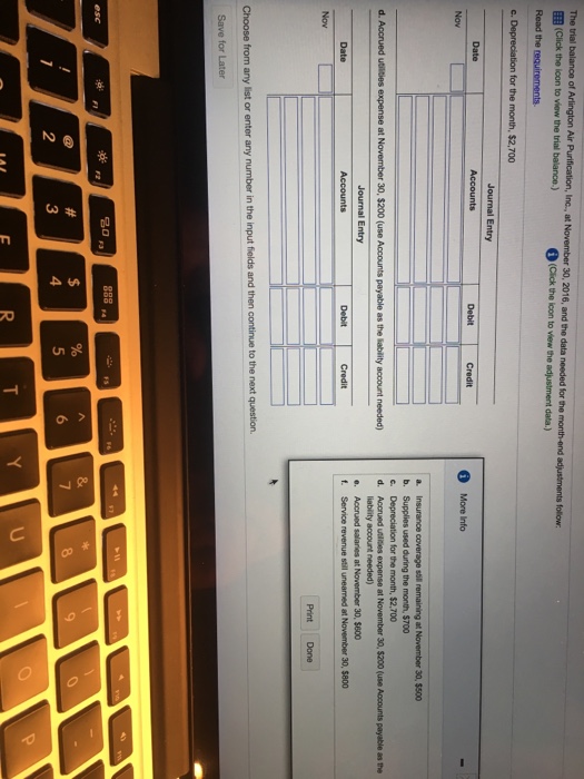 salaries at November 30, $600 f. Service revenue still unearned at November