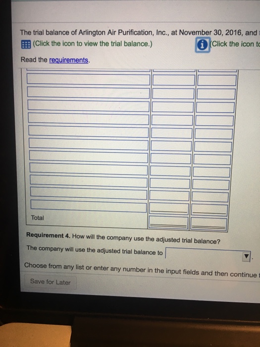 trial balance? Done Print