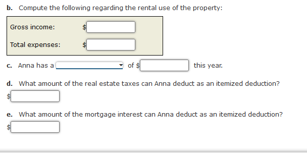 Anna rented her vacation home for 87 days, used it personally for