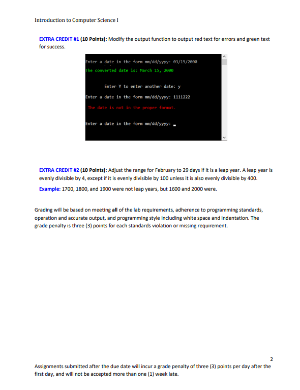 algorithm development (2 extra credit options) Design and implement a computer based