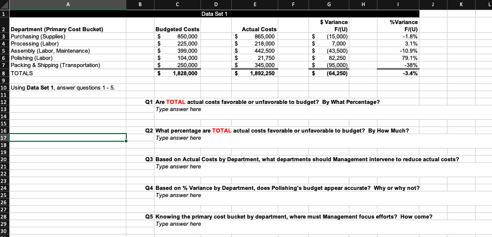  B D E F G H L 1 Data Set 1