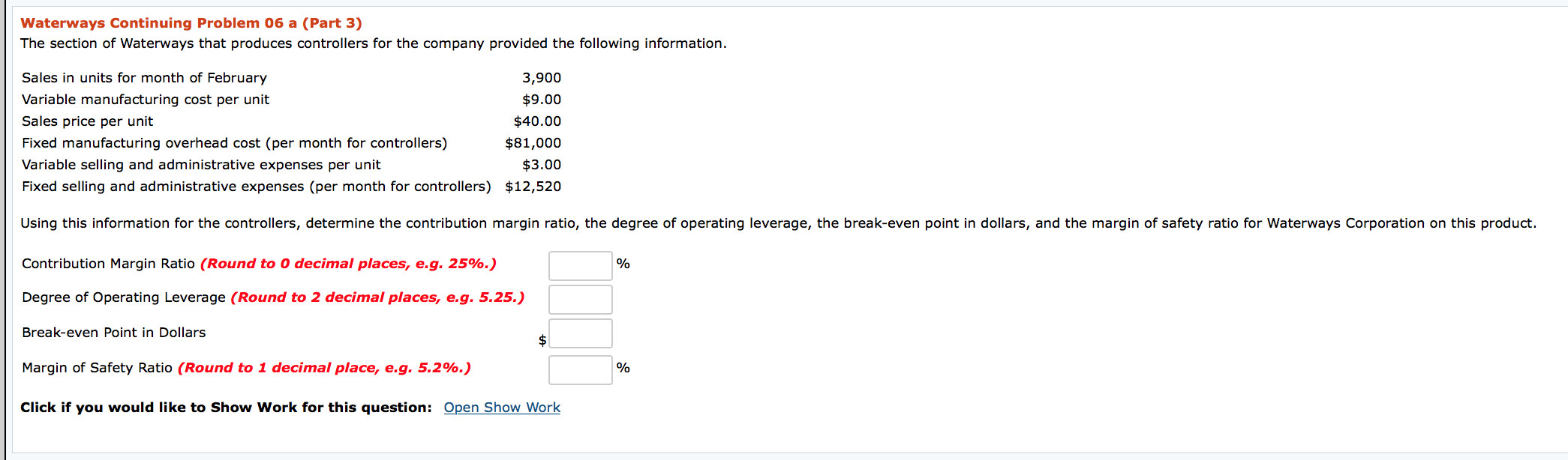  Waterways Continuing Problem 06 a (Part 3) The section of Waterways
