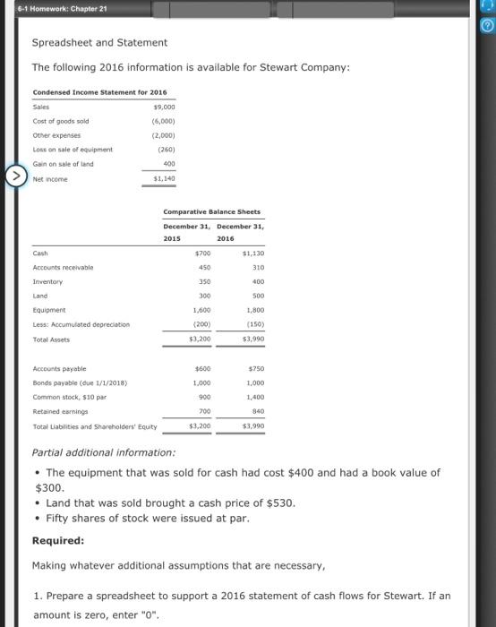 Please I need help, thank you Spreadsheet and Statement The following 2016